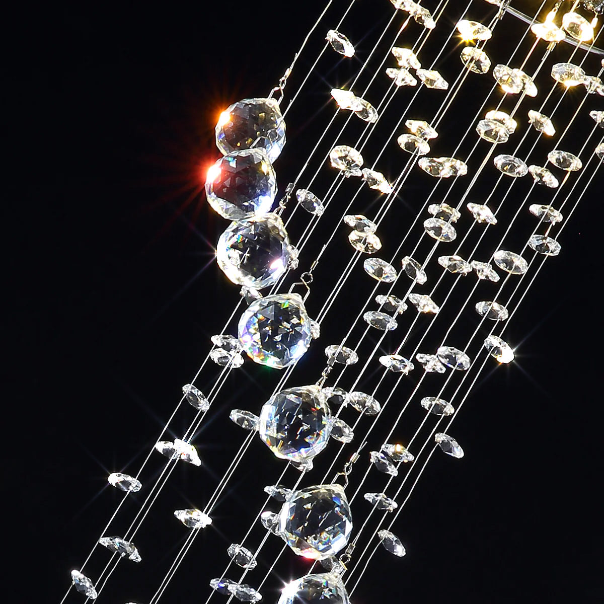 Lustre Spirale Cristal Escalier pour Salle à Manger
