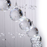 Lustre Spirale Cristal Argenté Salon suspendu