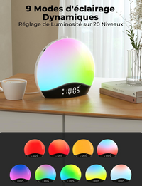 AURORA - Réveil Simulateur d’Aube Bluetooth et Radio