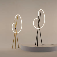 Lampadaire trépied en aluminium noir avec diffuseur silicone tressé