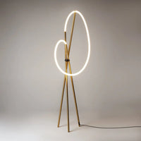Lampadaire trépied en aluminium noir avec diffuseur silicone tressé, vue 7