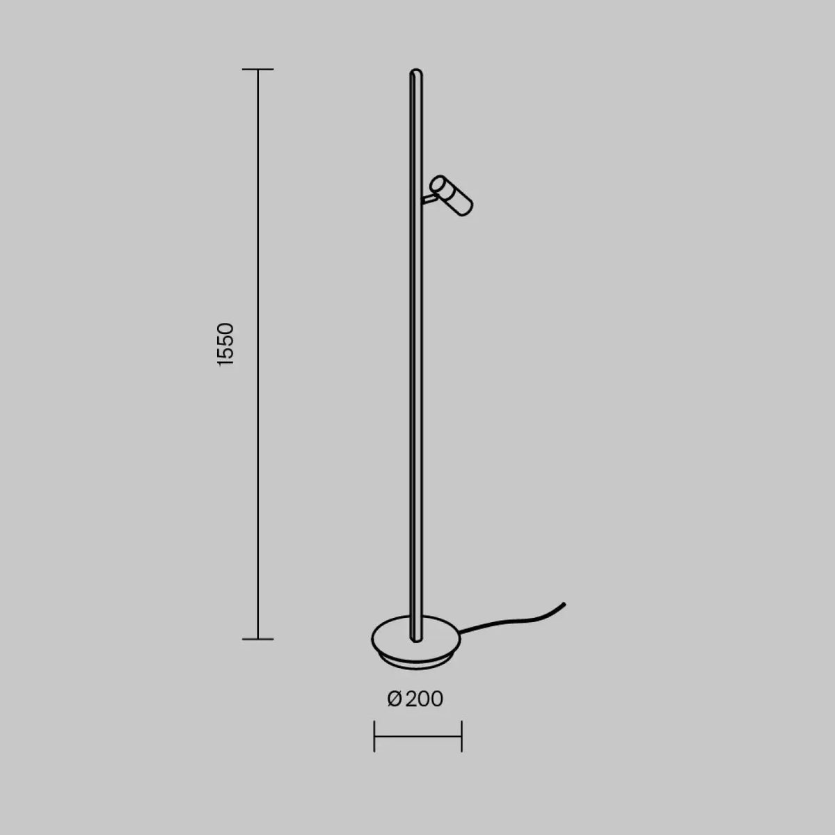 Lampadaire LED ultra-fin en aluminium noir dans un salon moderne, vue 13