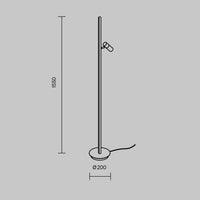 Lampadaire LED ultra-fin en aluminium noir dans un salon moderne, vue 13