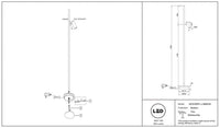Lampadaire LED ultra-fin doré éclairant un angle de chambre, vue 14