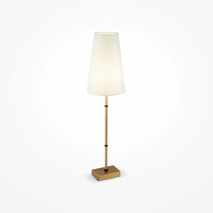 Lampe de chevet dorée Chloé au pied fin et abat-jour clair