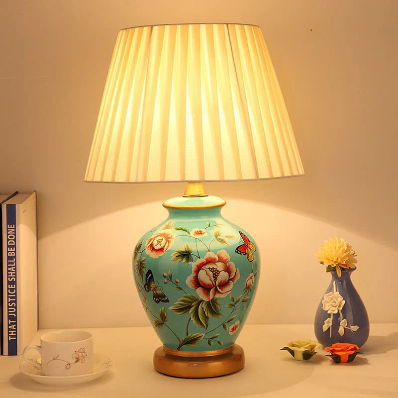 Lampe de Chevet Céramique Florale