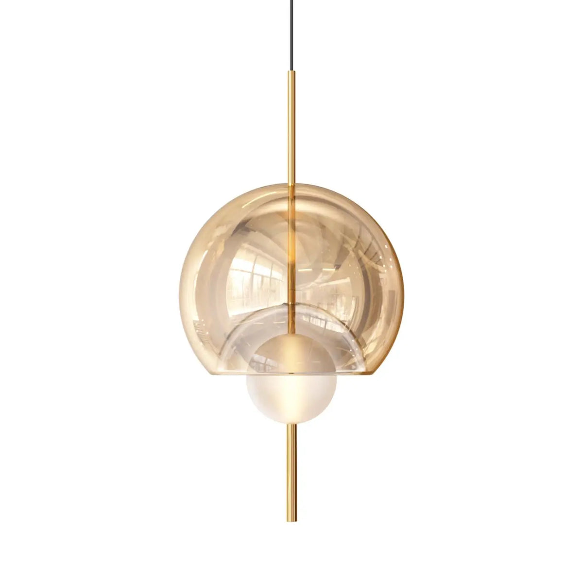 Détail de la sphère en verre sablé de la lampe suspendue en verre Lira, vue 14