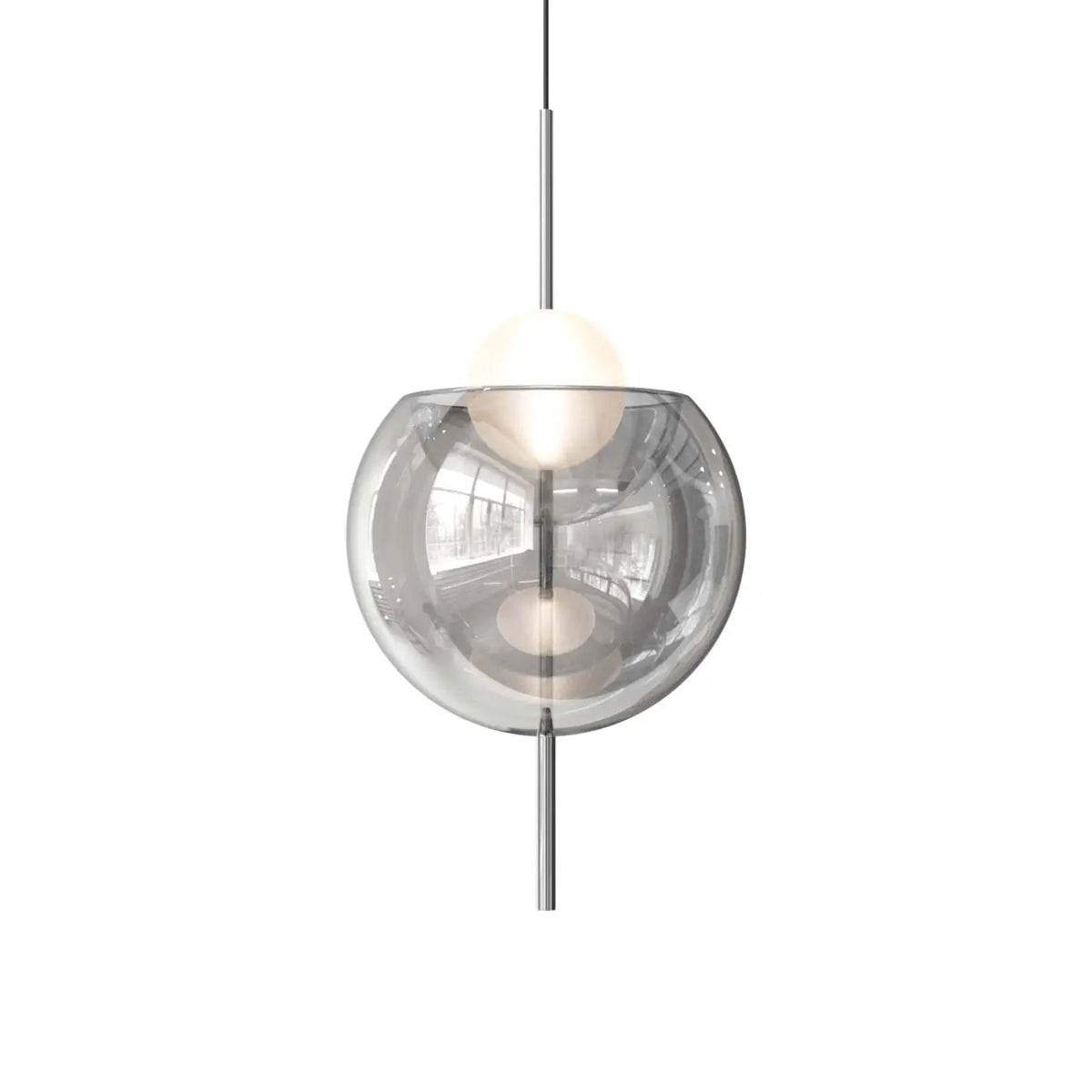 Ensemble de lampes suspendues en verre Lira composant un point lumineux, vue 22