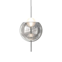 Ensemble de lampes suspendues en verre Lira composant un point lumineux, vue 22