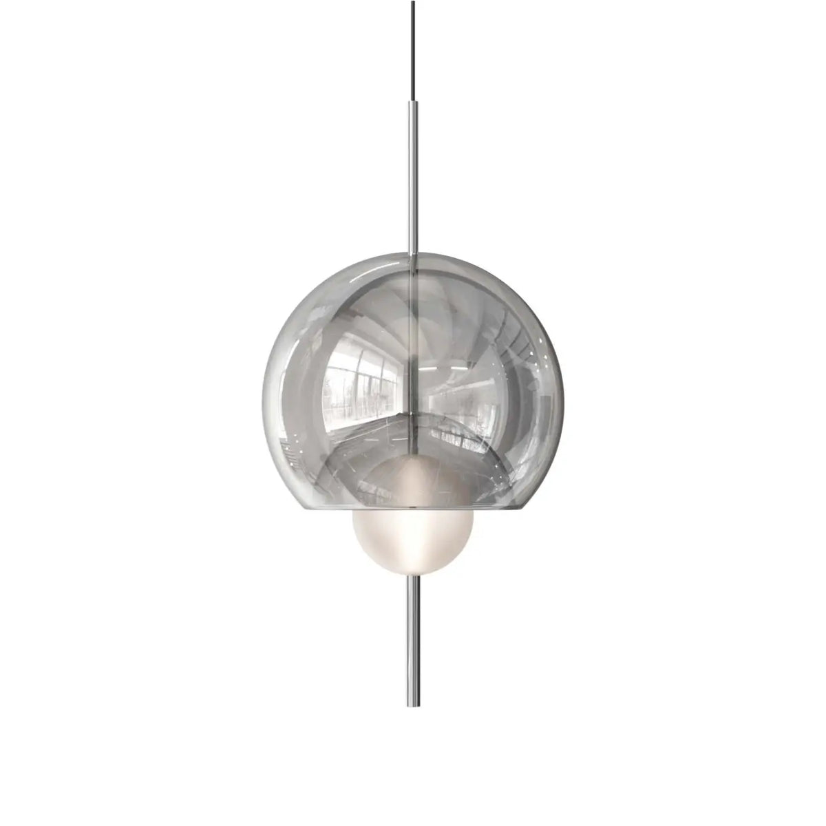 Lampe suspendue en verre sphérique Lira avec reflets dorés dans un salon, vue 13