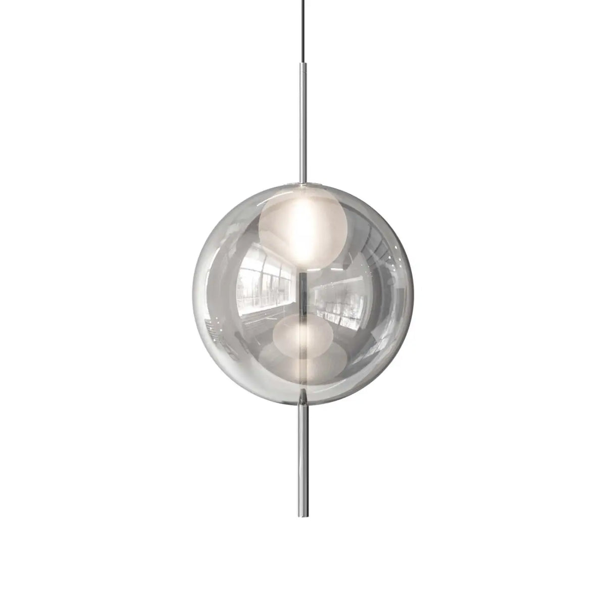 Lampe suspendue en verre sphérique Lira avec reflets dorés dans un salon, vue 7