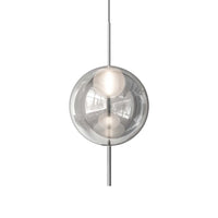 Lampe suspendue en verre sphérique Lira avec reflets dorés dans un salon, vue 7