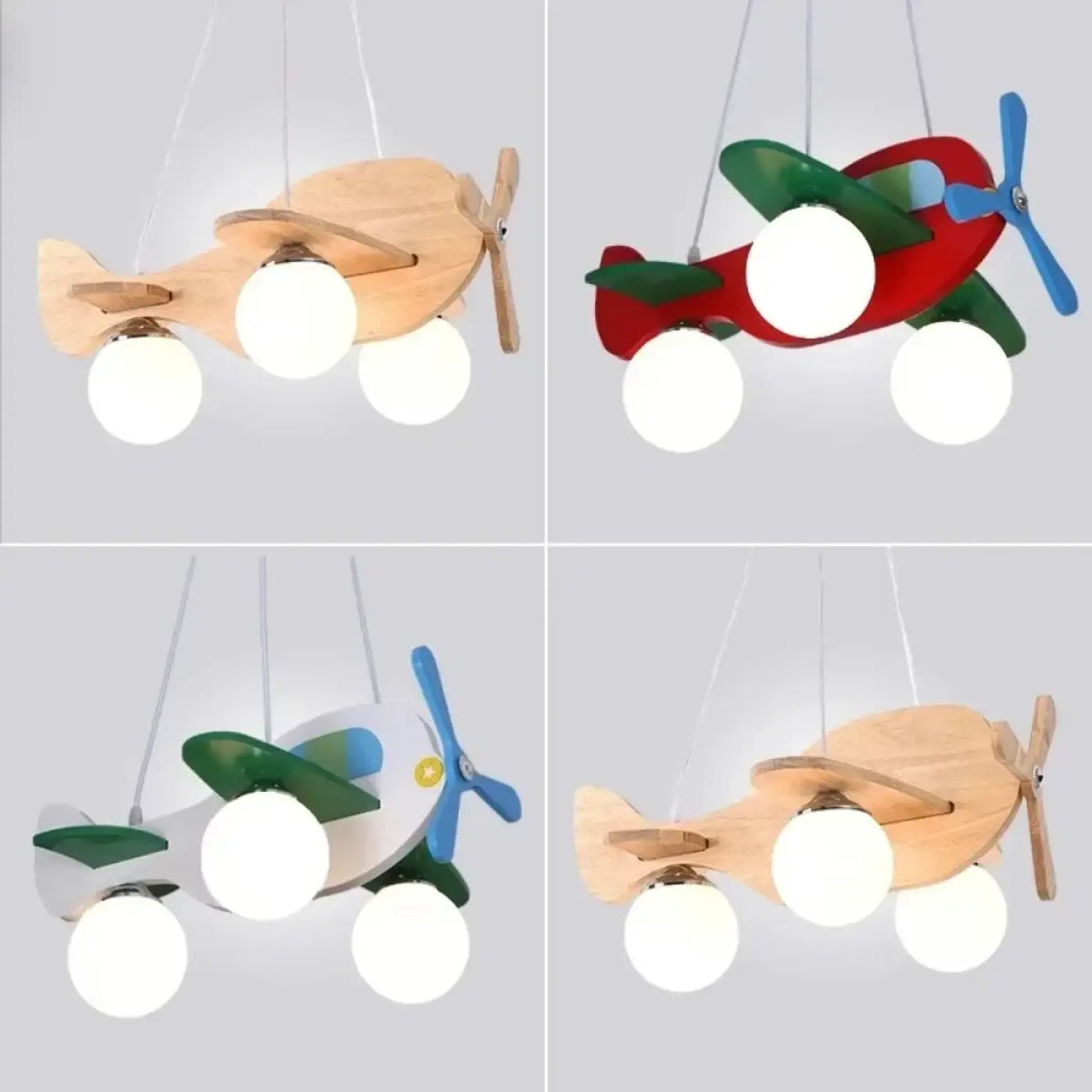 Lampe Suspendue Avion avec Boules Lumineuses pour Enfant