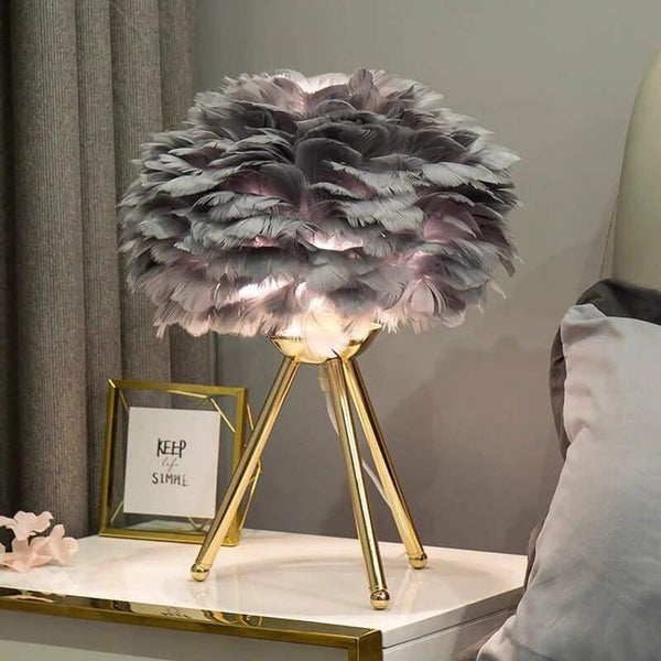 Lampe de Chevet | Plumes Colorées