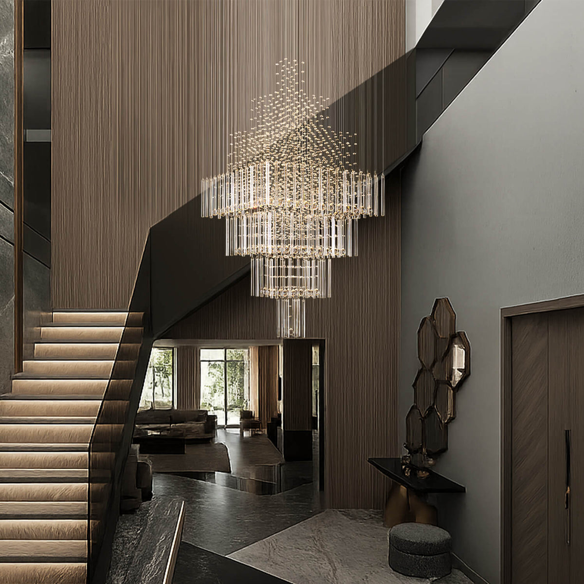 Lustre Cristal Gouttes pour Salon
