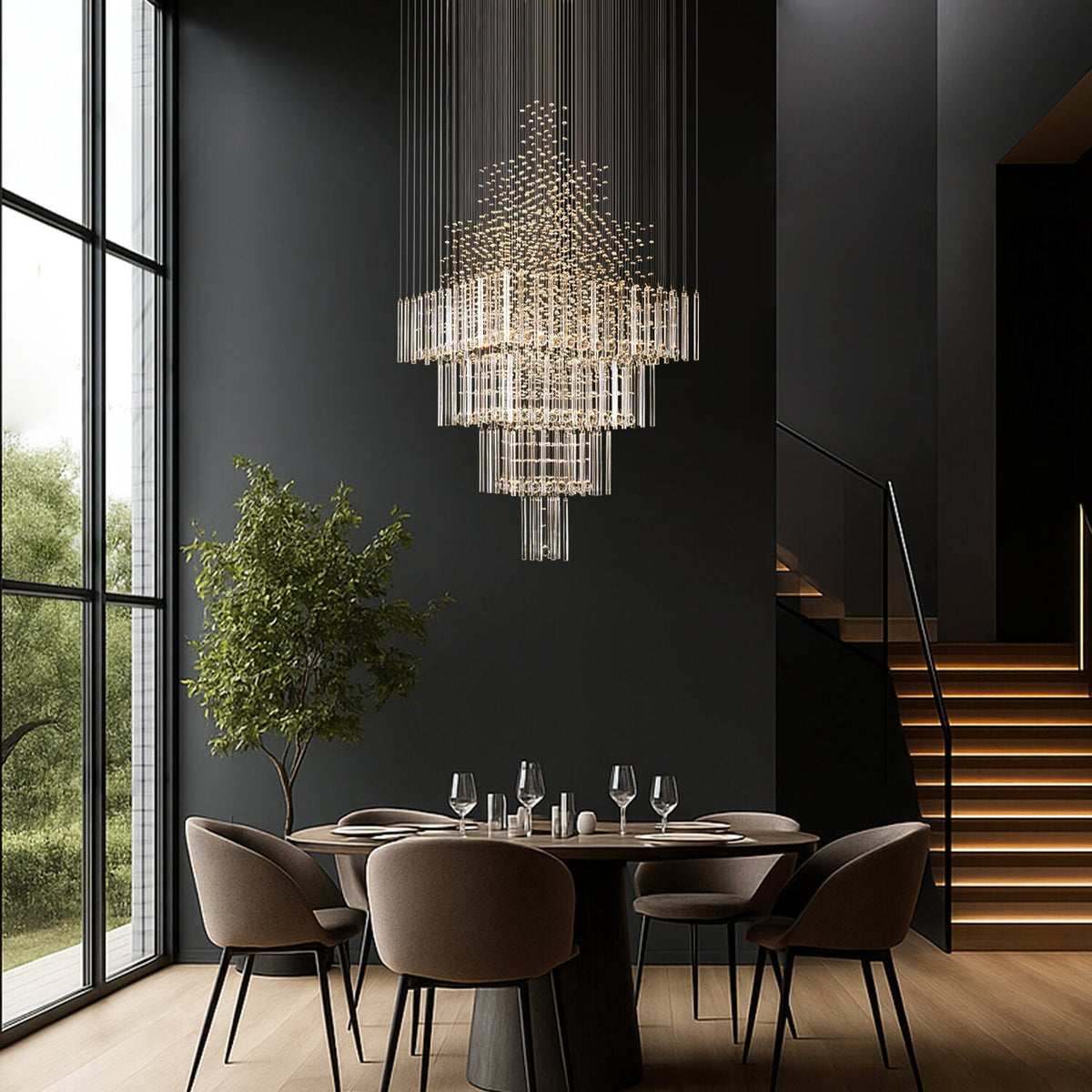 Lustre Carré Cristal Salon salon