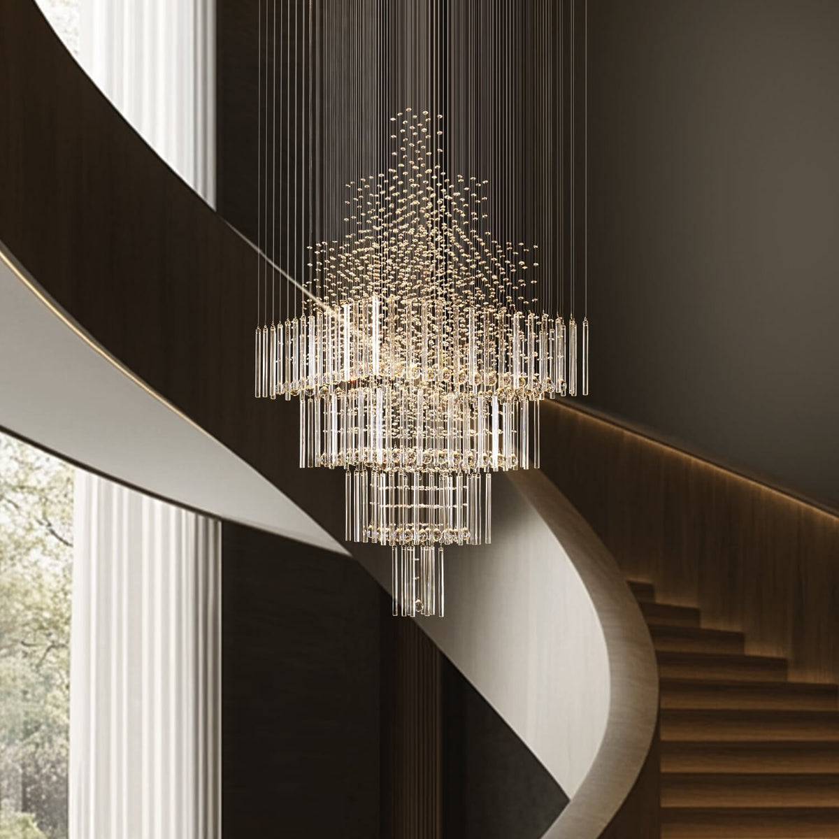 Lustre Carré Cristal Salon