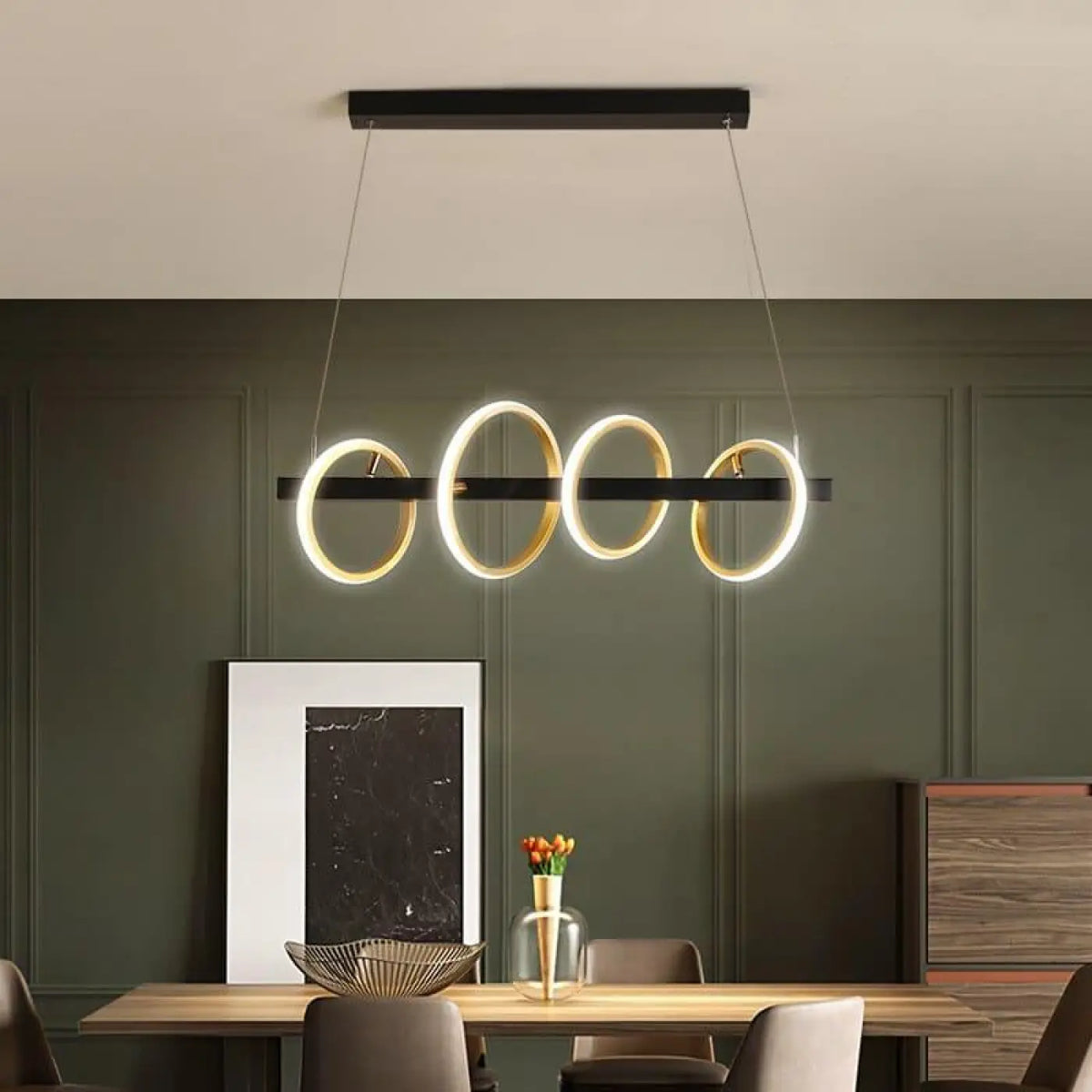 Lampe Suspendue Design Dorée pour Salle à Manger