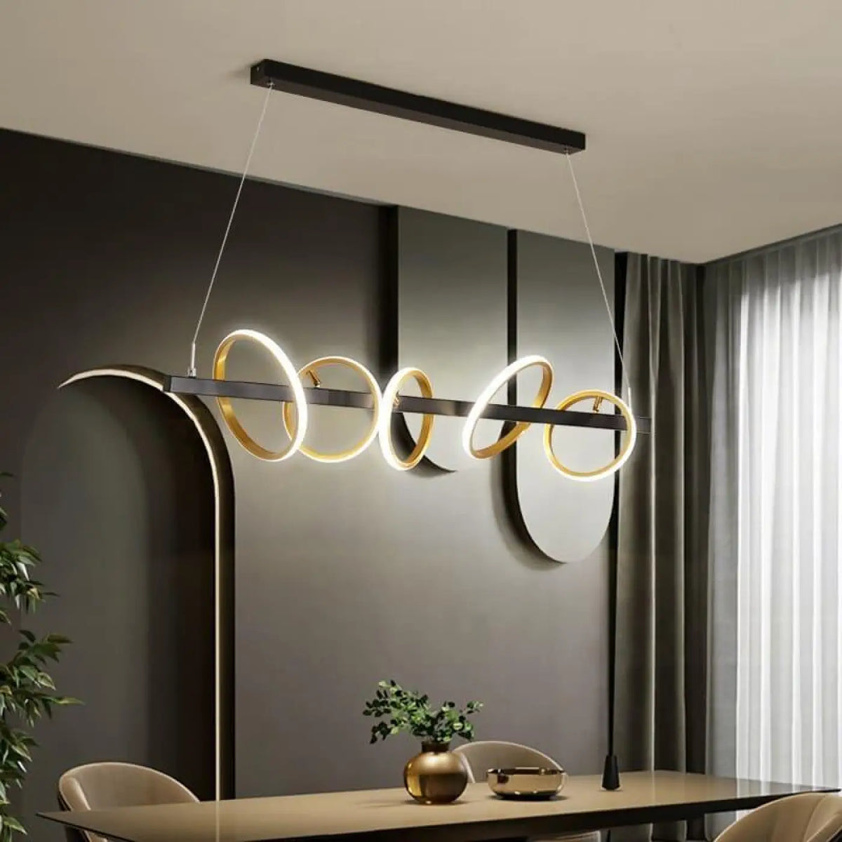 Lampe Suspendue Design Dorée pour Salle à Manger