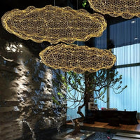 Lampe Suspendue LED Dorée pour Chambre et Salon