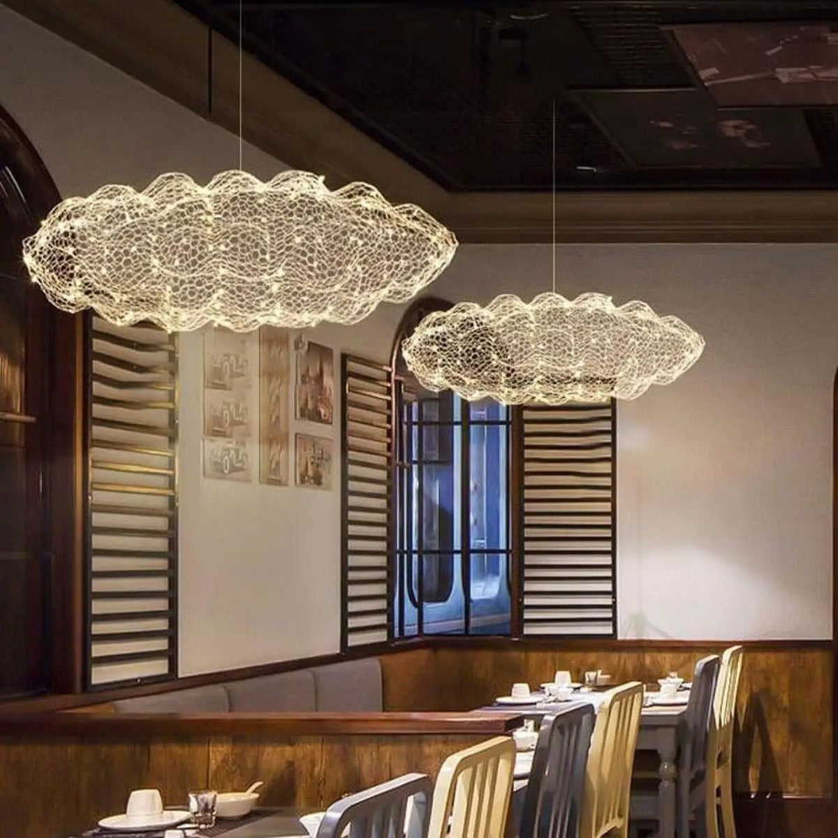 Lampe Suspendue LED Dorée pour Chambre et Salon
