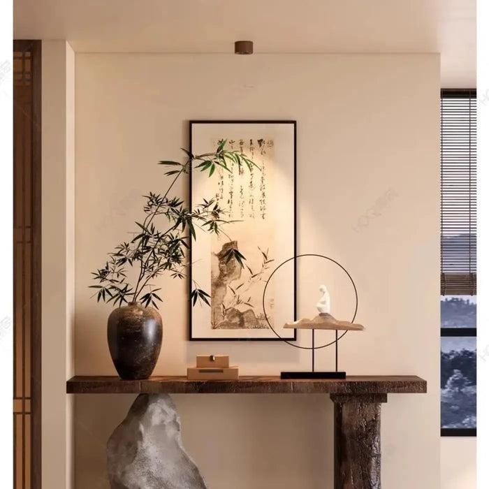 Plafonnier LED Bois et Chrome