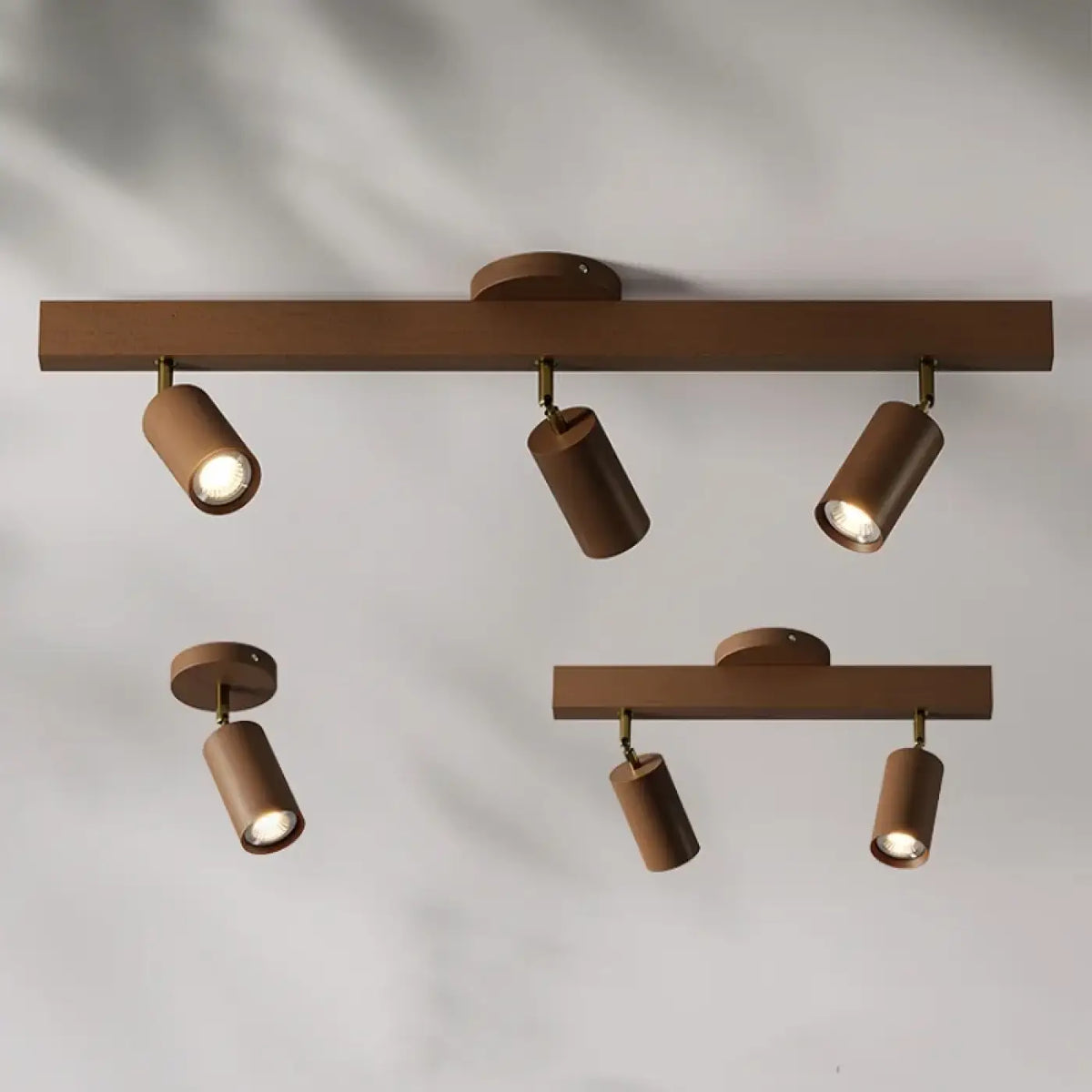 Plafonnier Spots Orientables en Bois Scandinave