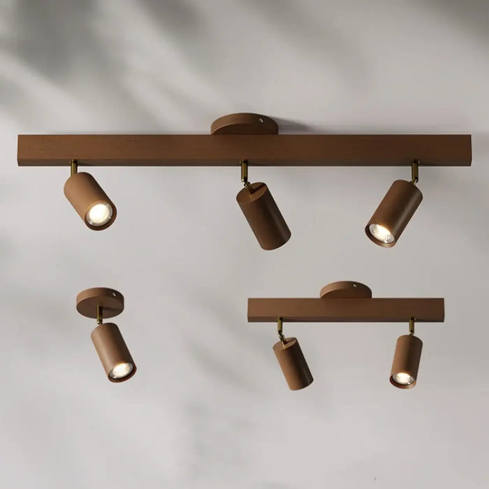 Plafonnier Spots Orientables en Bois Scandinave