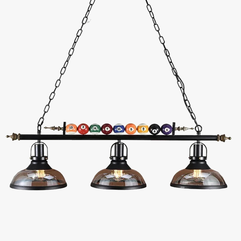 Lustre Billard Rétro 3 Lumières en Métal