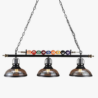Lustre Billard Rétro 3 Lumières en Métal