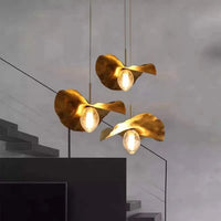 Lampe Suspendue Grappe Dorée pour Escalier et Salon