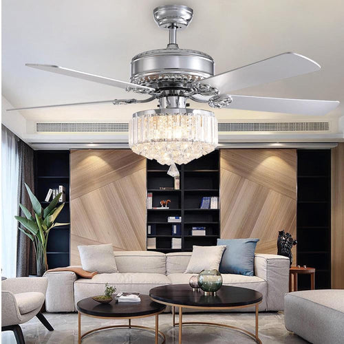 Plafonnier Ventilateur Cristal Chrome
