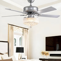 Plafonnier Ventilateur Cristal Chrome