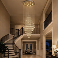 Lustre Spirale Cristal Grand Format pour Salon