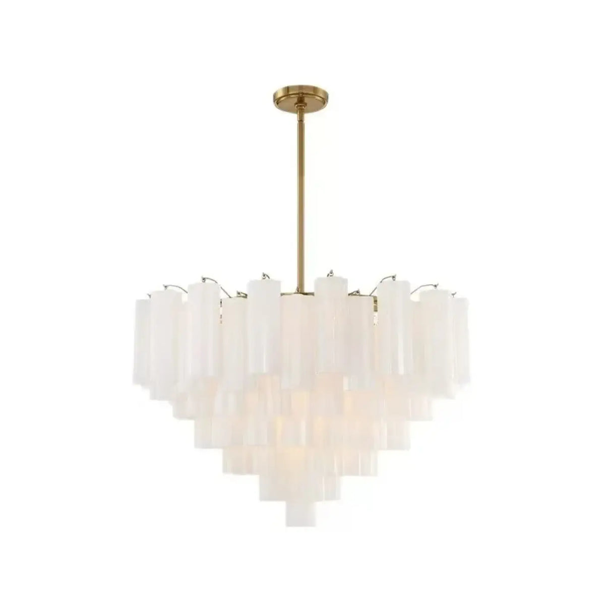 Lustre Chandelier en Verre Translucide Doré