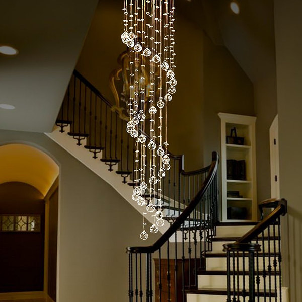 Lustre Spirale Cristal Escalier pour Salle à Manger