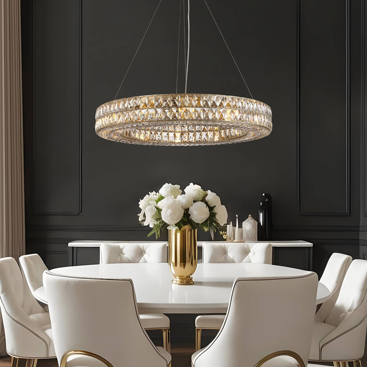 Détail du lustre cristal