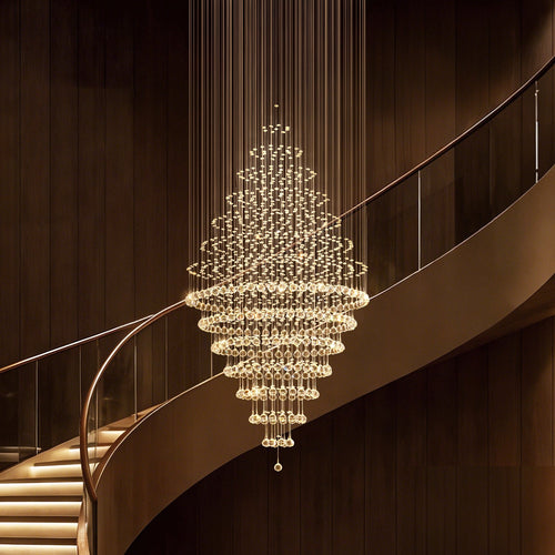 Lustre Spirale Cristal Grand Format pour Salon