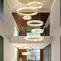 Lustre Cristal Doré 8 Niveaux pour Salon