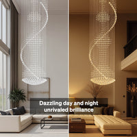Lustre Spirale Cristal Salon suspendu