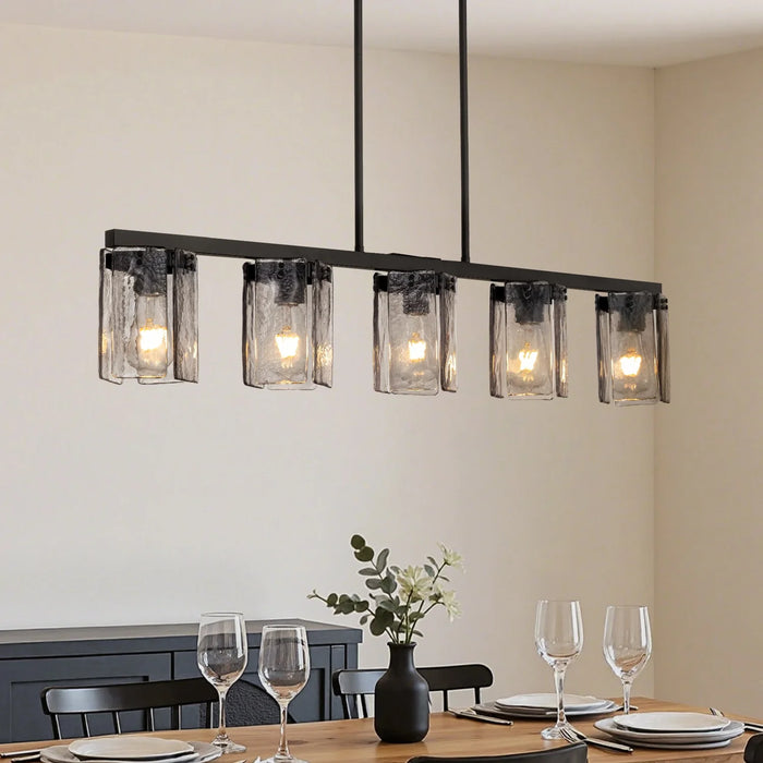 Lustre Linéaire Verre Fumé pour Salle à Manger