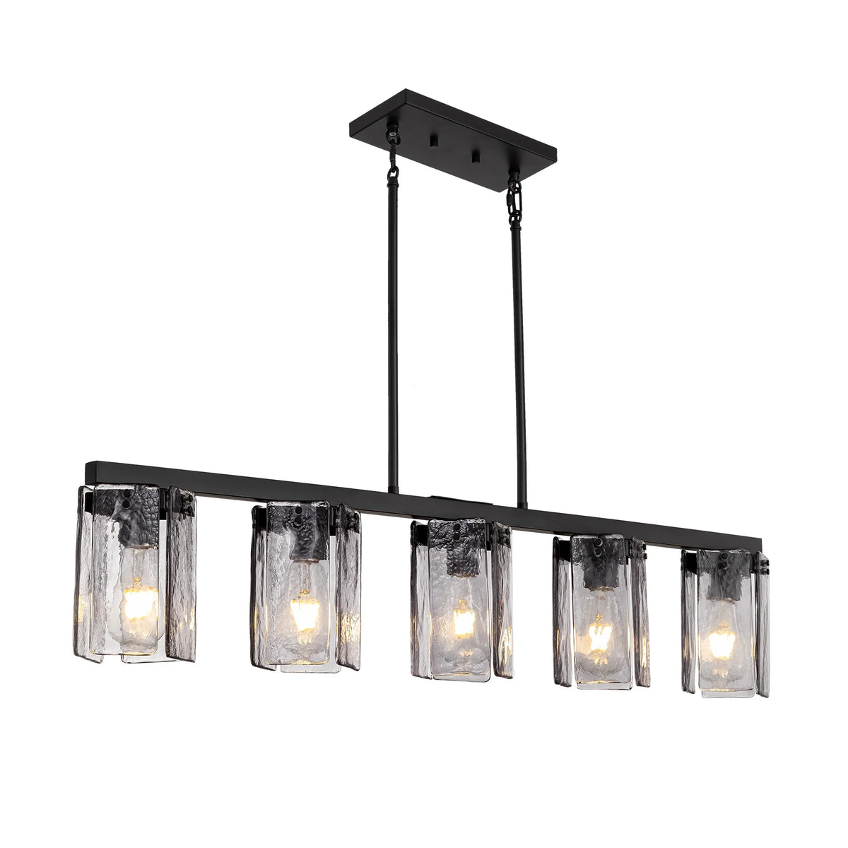 Lustre Linéaire Verre Fumé pour Salle à Manger