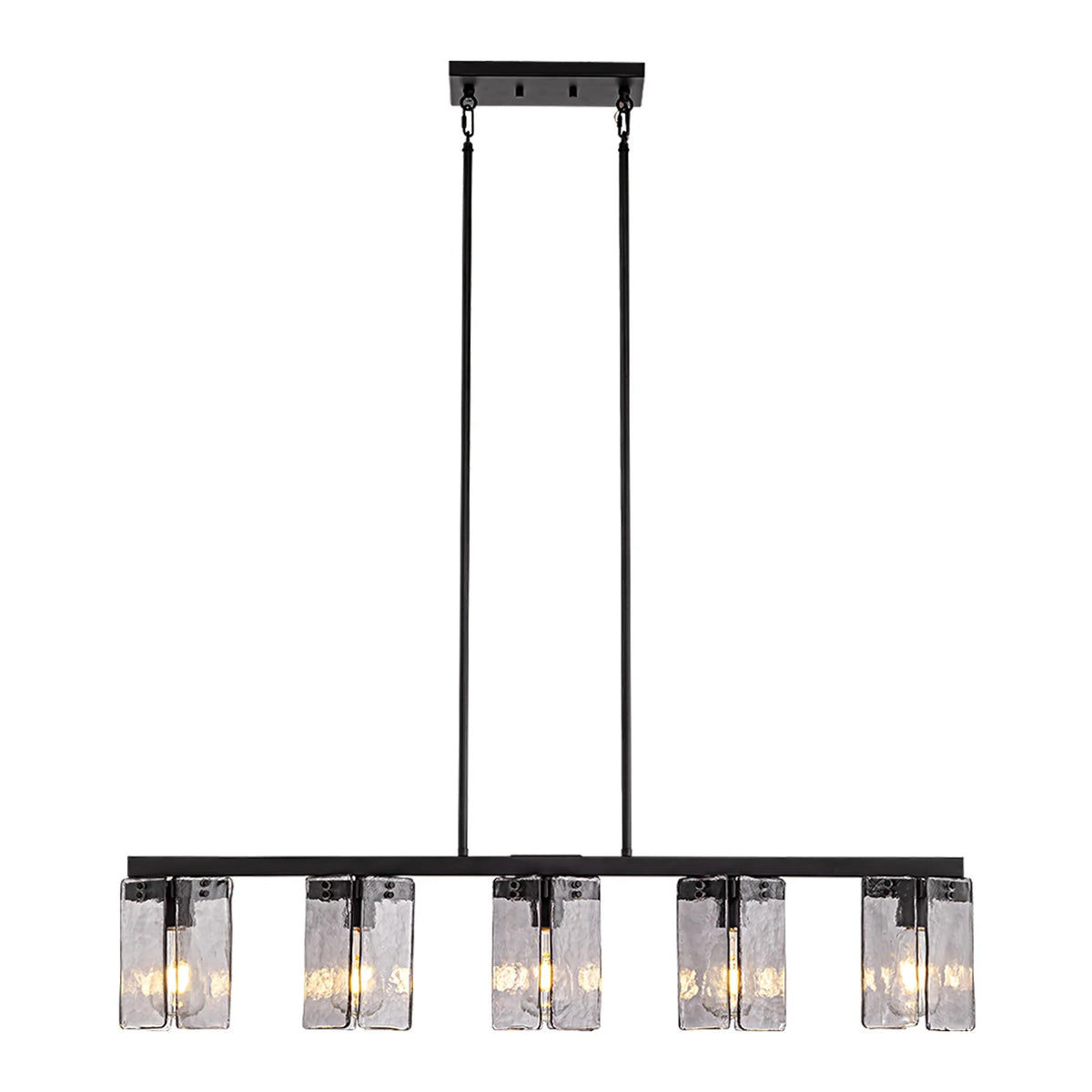 Lustre Linéaire Verre Fumé pour Salle à Manger