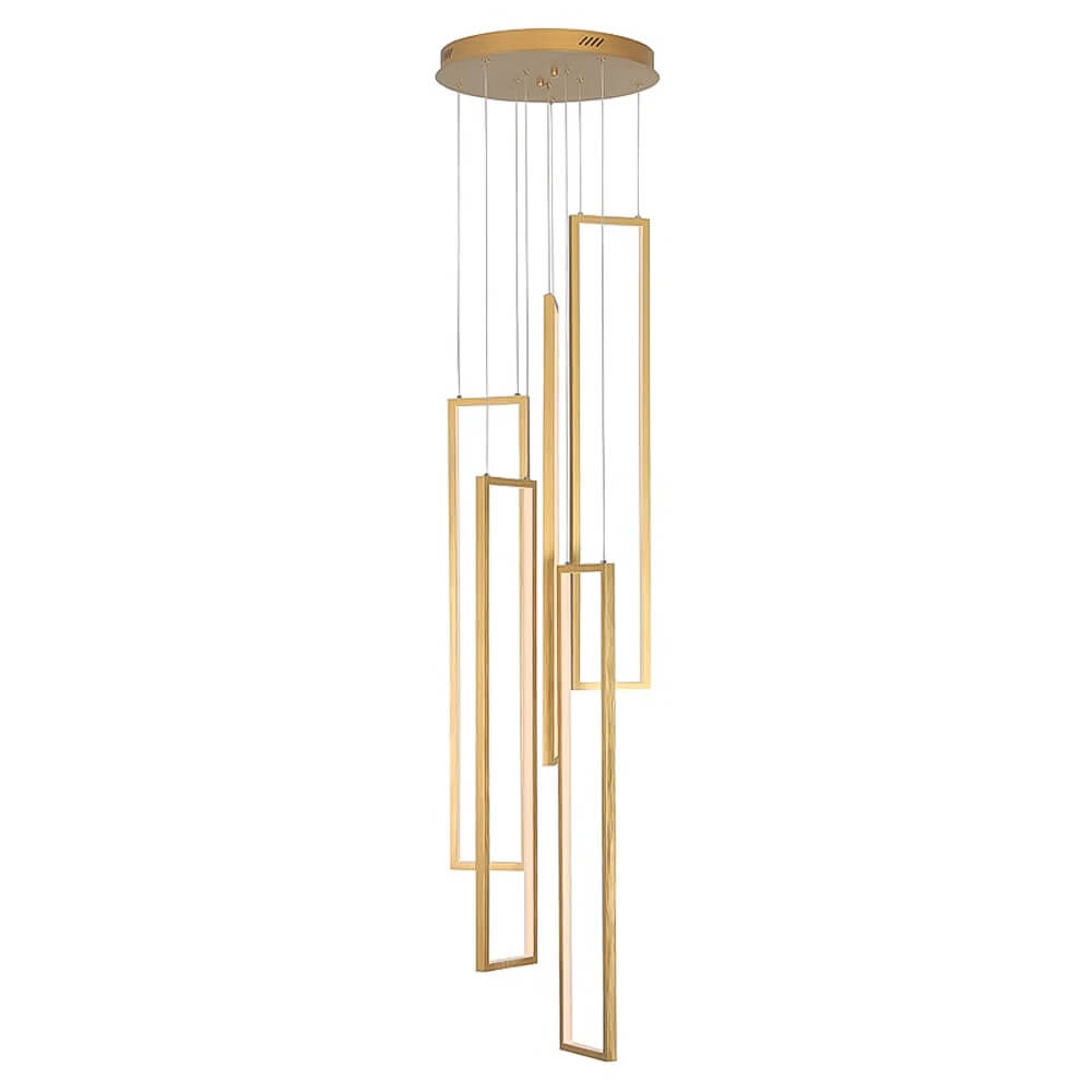Lustre 5 Lumières LED Connecté Noir ou Or pour Salle à Manger