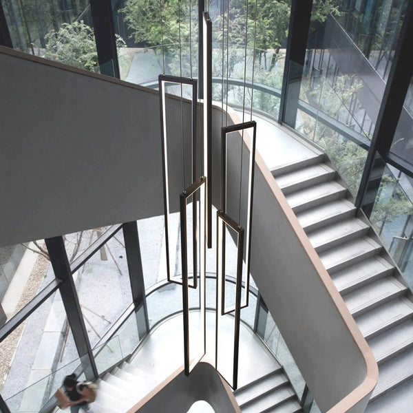 Lustre 5 Lumières LED Connecté Noir ou Or pour Salle à Manger