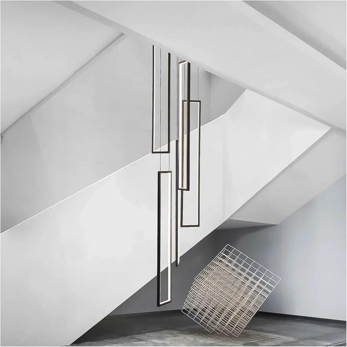 Lustre 5 Lumières LED Connecté Noir ou Or pour Salle à Manger