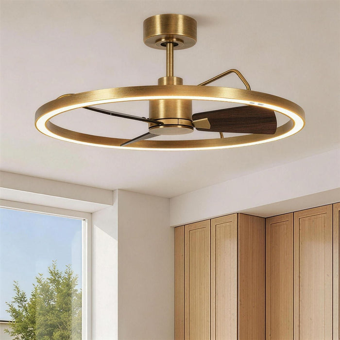 Plafonnier Ventilateur Anneau Laiton