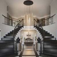 Lustre Cascade LED Noir Connecté pour Salle à Manger