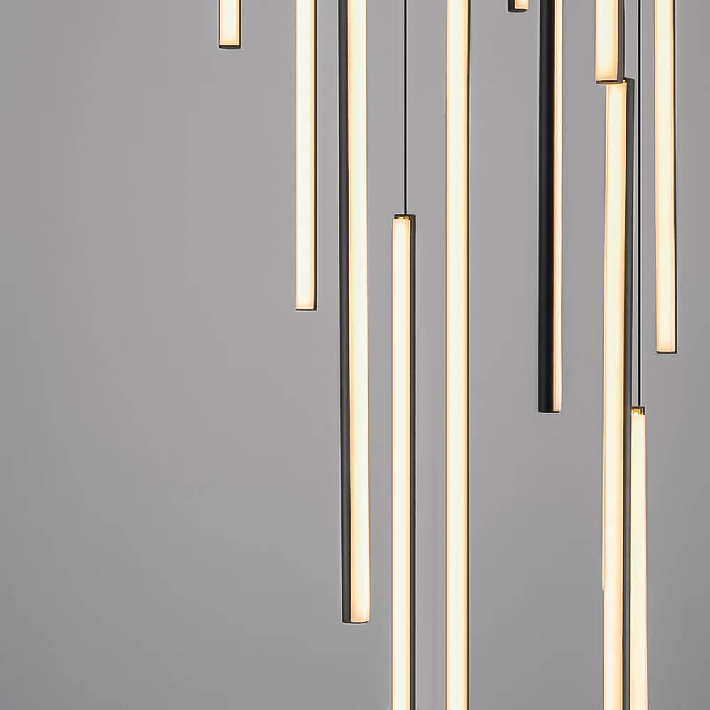 Lustre Cascade LED Noir Connecté pour Salle à Manger