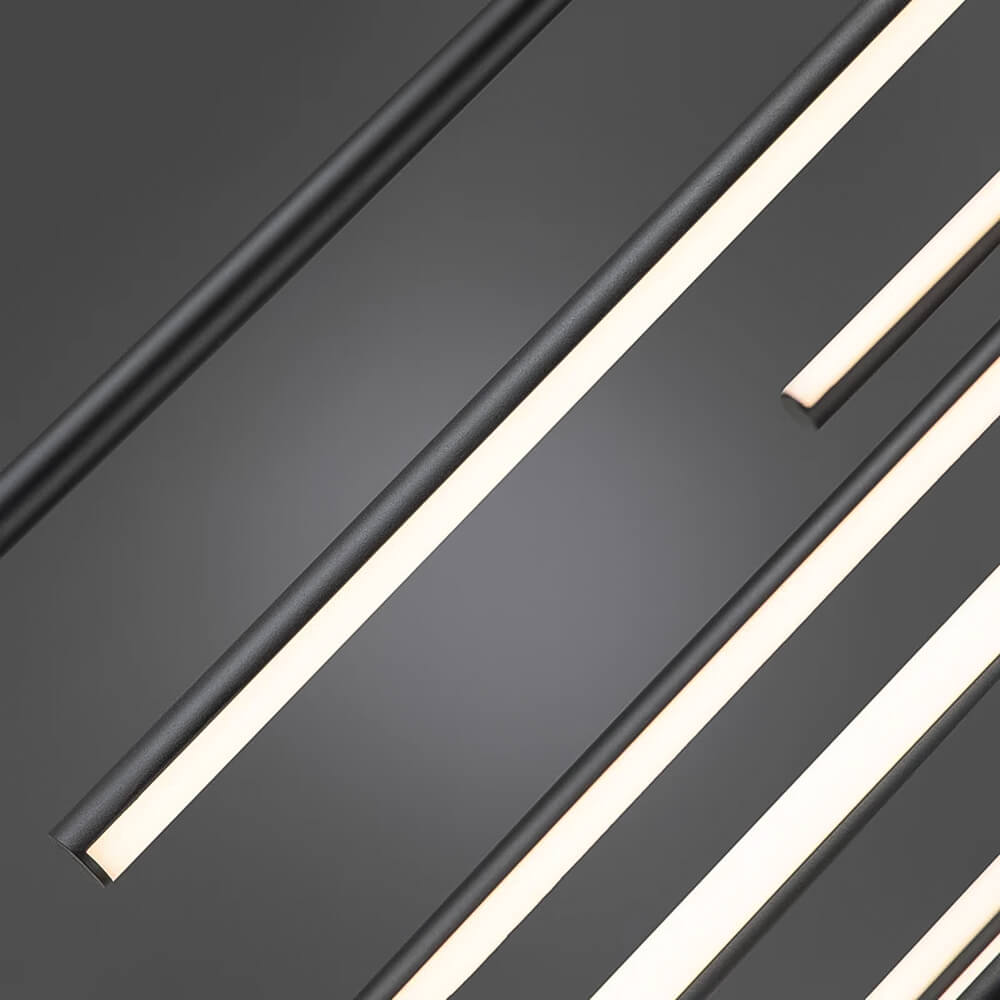 Lustre Cascade LED Noir Connecté pour Salle à Manger